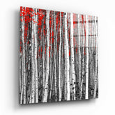 Red Forest Glass Wall Art.